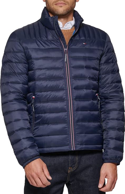 tommy hilfiger men's sweaterweight ultra loft hooded packable puffer jacket|tommy hilfiger packable down jacket.